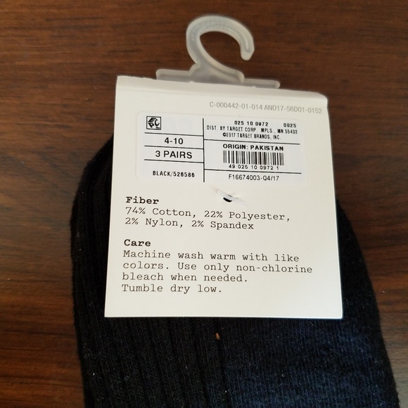 NWT Andeawy 3 Pair of Black Ankle Socks - Picture 4 of 4